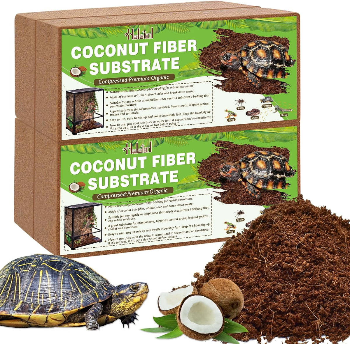 2 Pack Compressed Coconut Fiber Substrate for Reptiles – Daily Care for Reptiles And Amphibians - 4 pack