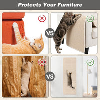 FHTONGE 71x15.8" Thickened Cat Wall Climbing Carpet with 16 Fixed - Oatmeal Color / 39.4x15.8"(100x40cm) - image 4