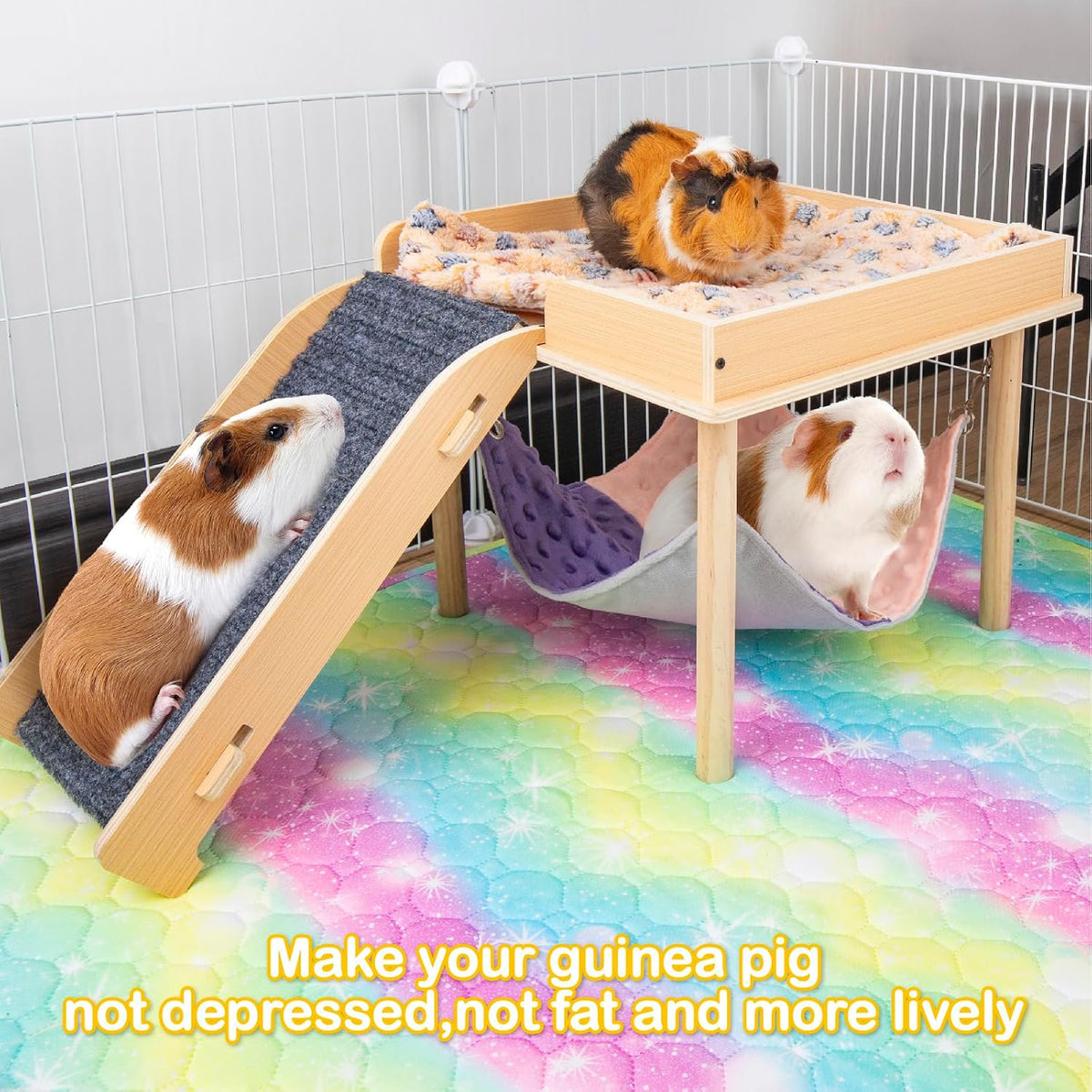 Enlarged Guinea Pig Hammock with Platform and Stairs - Hammock with ramp - image 2