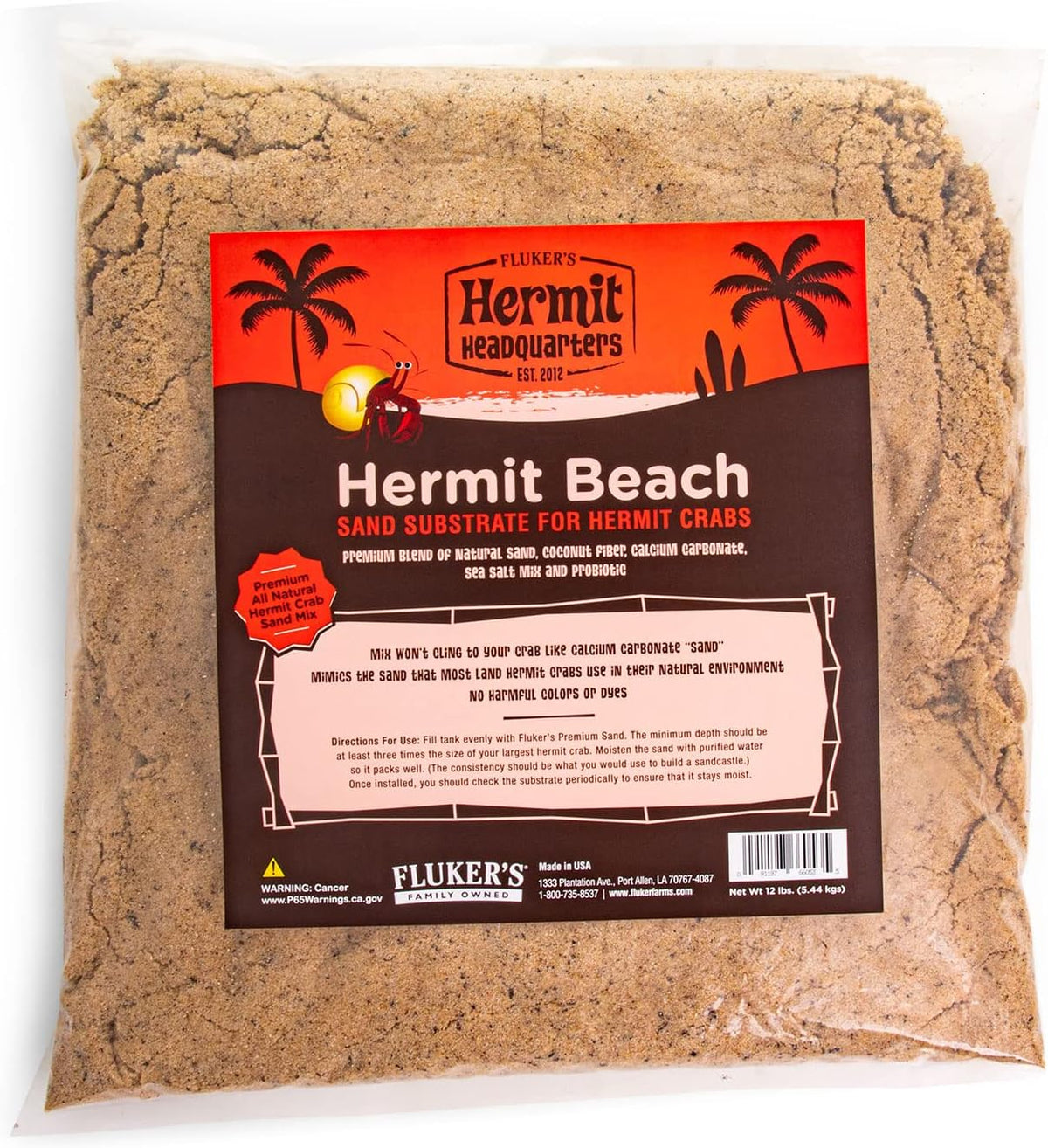 Fluker's All Natural Premium Hermit Crab Sand Substrate - 12 LBS