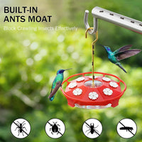 2 Pack 16 oz Saucer Hummingbird Feeders for Outdoors - Red & White / 2-Feeder Set - image 3