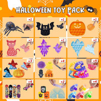 DKZ 650 piece Halloween party favors with fidget poppers, squishies, cars and stickers - view 2