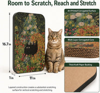 Cat Wall Scratcher, Art Cat Scratching Board for Indoor Cats – Essentials for Cats - Flower Garden - image 2