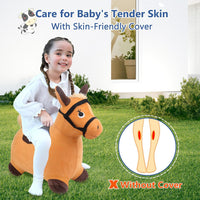 EKEPE inflatable bouncy hopper cow and horse with plush covers and hand pump - view 3