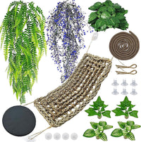 8PCS Bearded Dragon Hammock, Reptile Plants & Vines