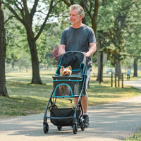 Carlson Pet Products Stroller - Black with Blue Details
