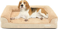 JOYELF Orthopedic Dog Bed for Medium Dogs,U-Shaped Foam Sofa Bed, Bolster Waterproof Pet Bed with Removable Washable Cover and Nonskid Bottom, for Small to Medium Dogs - Khaki