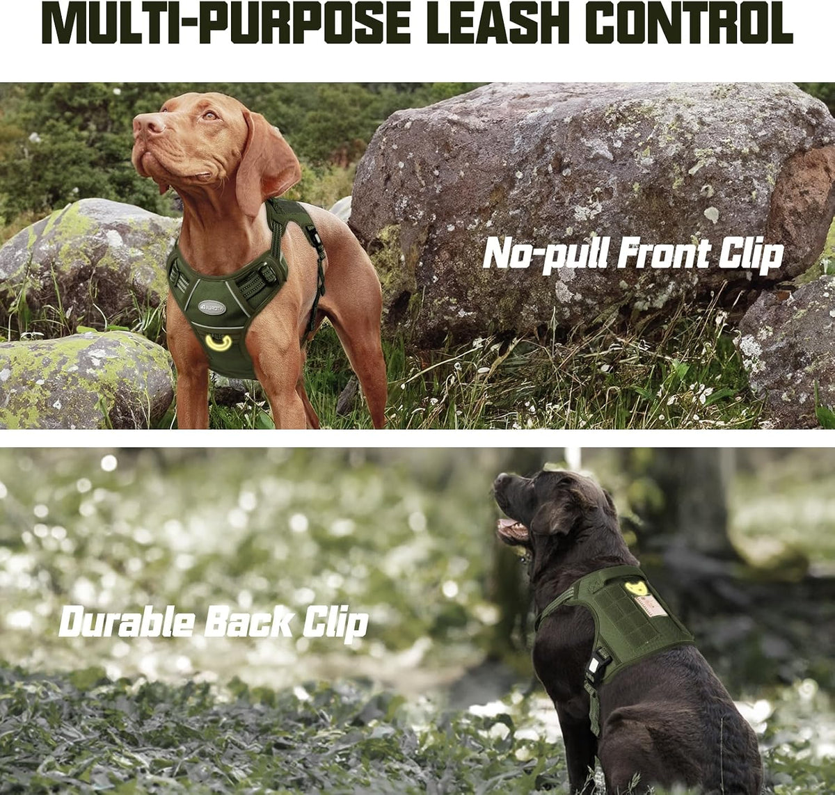 AUROTH Dog Harness for Large Dogs - Green - Deep Enrich / M(Neck:16-22",Chest:22-33"),35-50 lbs - image 4