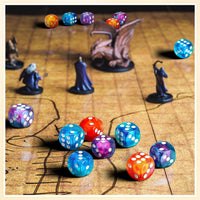 Foilswirl 144-piece 12mm mini dice set in brown, dark red, blue and gray with storage boxes - view 10