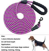 MayPaw Rope Dog Leash, Thick Leash for Medium Large Dogs - purple / 1/2" * 20' - image 4