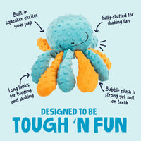 goDog Crazy Tugs Monkeys Squeaky Plush Dog Toy with Chew Guard - Octopus (Multi Color) / Large - image 2