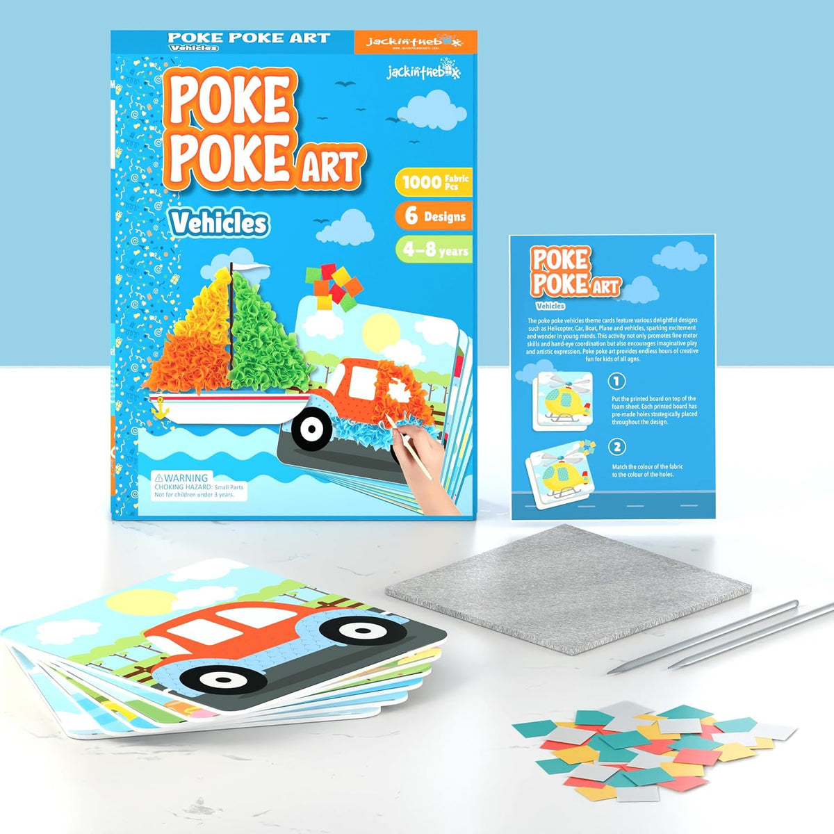 Jackinthebox Poke Art Magical Flower Pressing Craft Kit for Girls - Vehicles - image 2