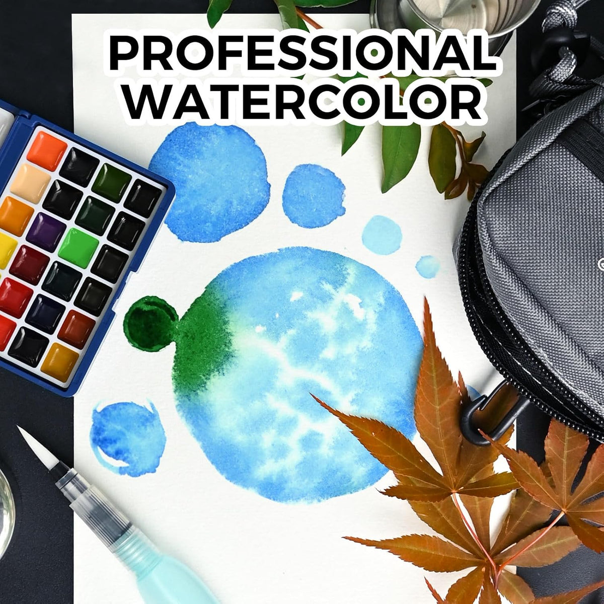Funto Mini Watercolor Paint Set - 24-Color Blue Set - image 2