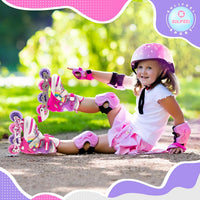 SULIFEEL Rainbow Unicorn Adjustable Kids Inline Skates for Girls Boys – Fun for Kids & Family - C Pink / Small - Little Kid - image 3