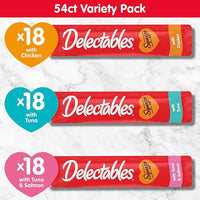 Delectables Squeeze Up Handheld Lickable Treats, Chicken, (Tuna and Tuna and Salmon) 54 Count