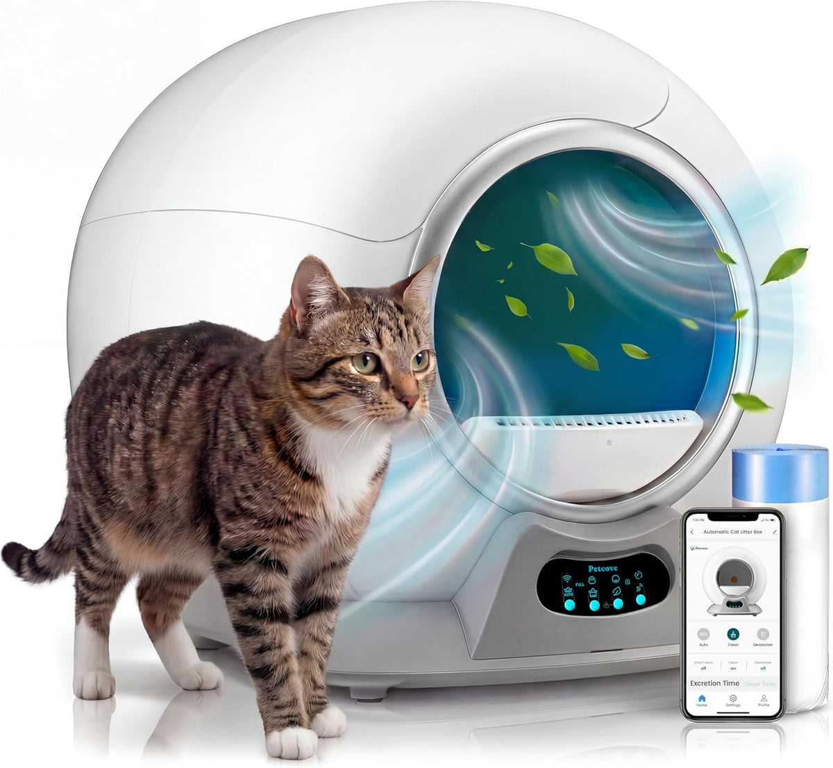 Petcove PurrTek Automatic Litter Box Self Cleaning 5GHz Wi-Fi - Large