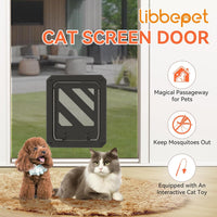 LIBBEPET black cat door for screen doors with magnetic lockable flap - view 2