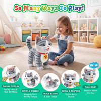 Ylpaprm interactive walking cat toy with leash and accessories, plush ragdoll kitten - view 6