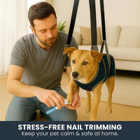 Pet Grooming Hammock Kit for Dogs & Cats, Includes Hammock Harness, Nail Clippers, Nail File, Grooming Glove, Dematting Comb, S-Hooks, Carabiners & Storage Bag for Easy Home Grooming Medium (86×52) cm