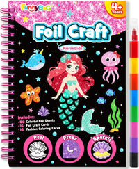 FUNNYB&G Foil Art Craft Kit for Kids - Mermaids