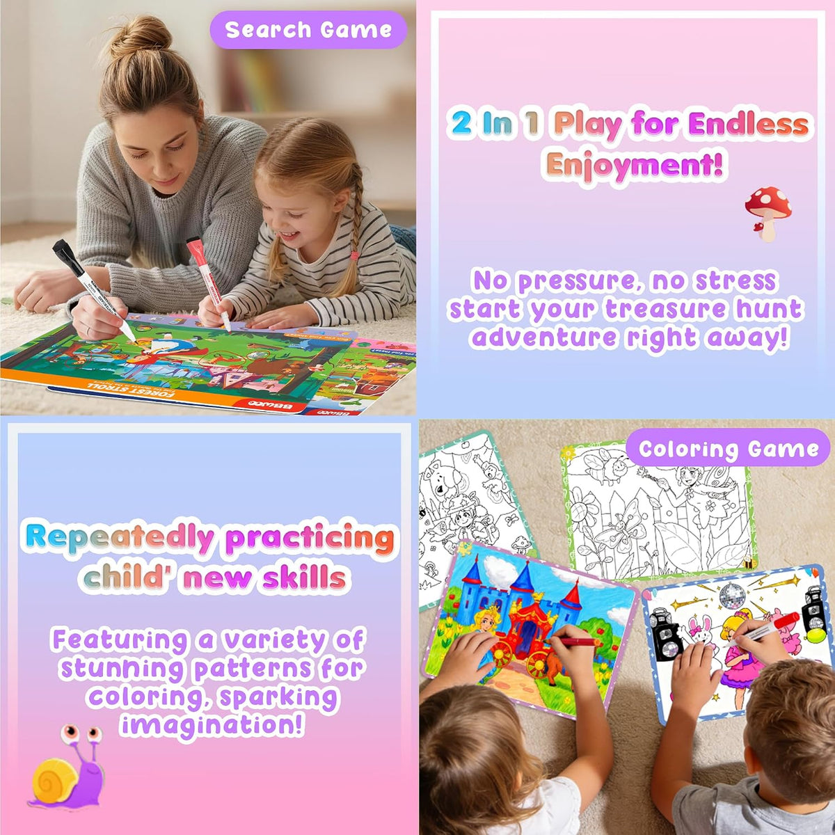 BBWOO Search and Find Activity Book - Purple - Princess & Prince - image 3