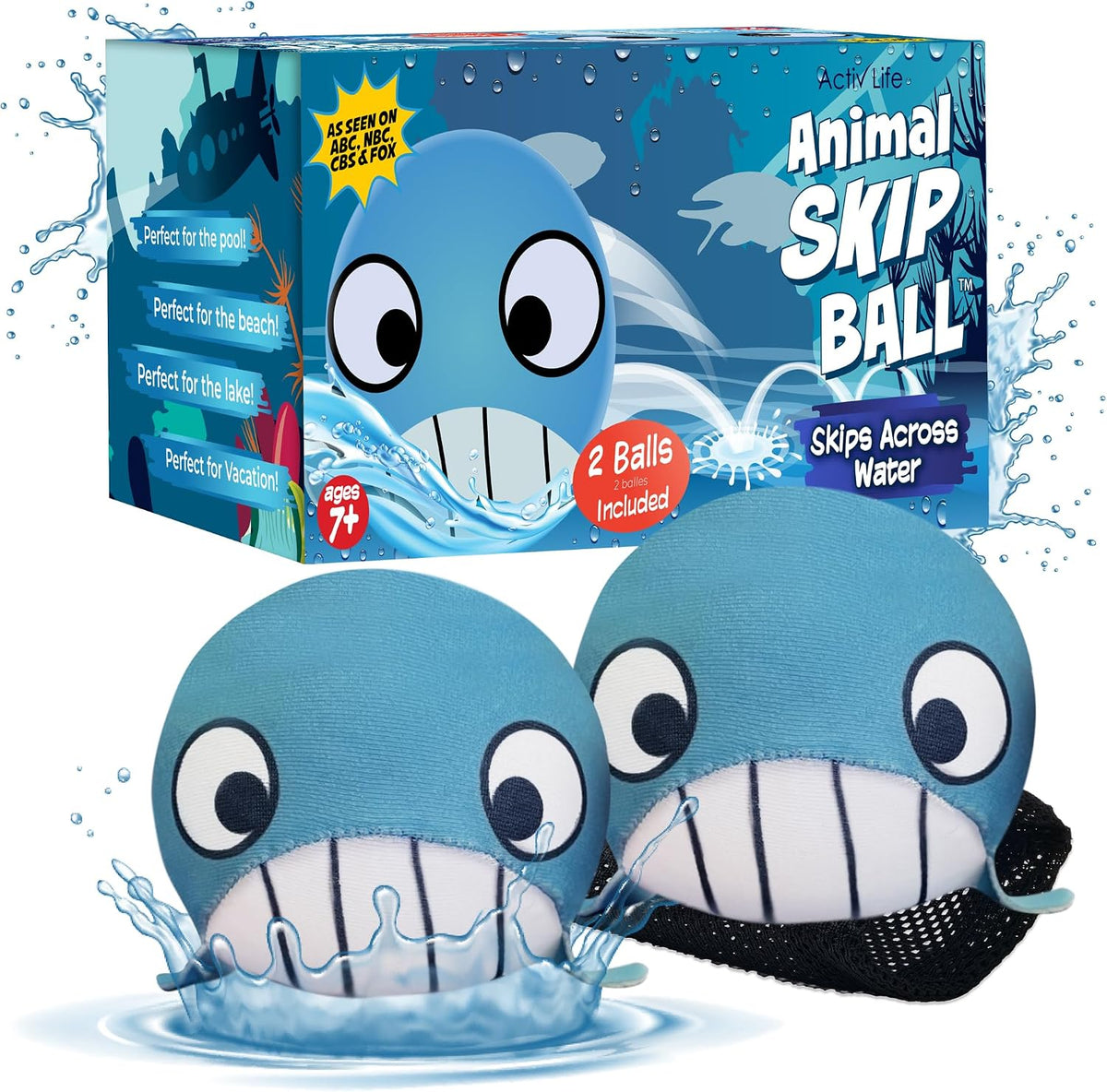 Activ Life The Ultimate Water Skip Balls - 2.2" / Whale