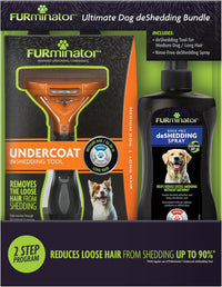 FURminator Large Dog Undercoat deShedding Tool for Long Hair – Essentials for Dogs - Deshedding Bundle long hair / Medium