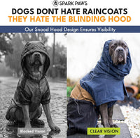 Spark Paws Dog Raincoat, Waterproof Rain Jacket w/Hood - Blue Gold Black / 4XL - image 2