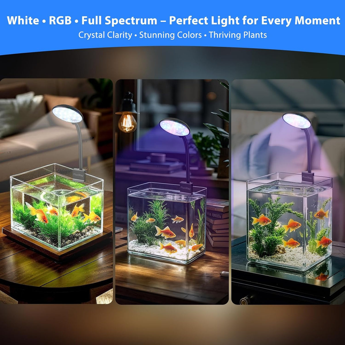 Mini Clip-On Aquarium Light 7W USB Dimmable Fish Tank Lamp with 3 - Black - image 2
