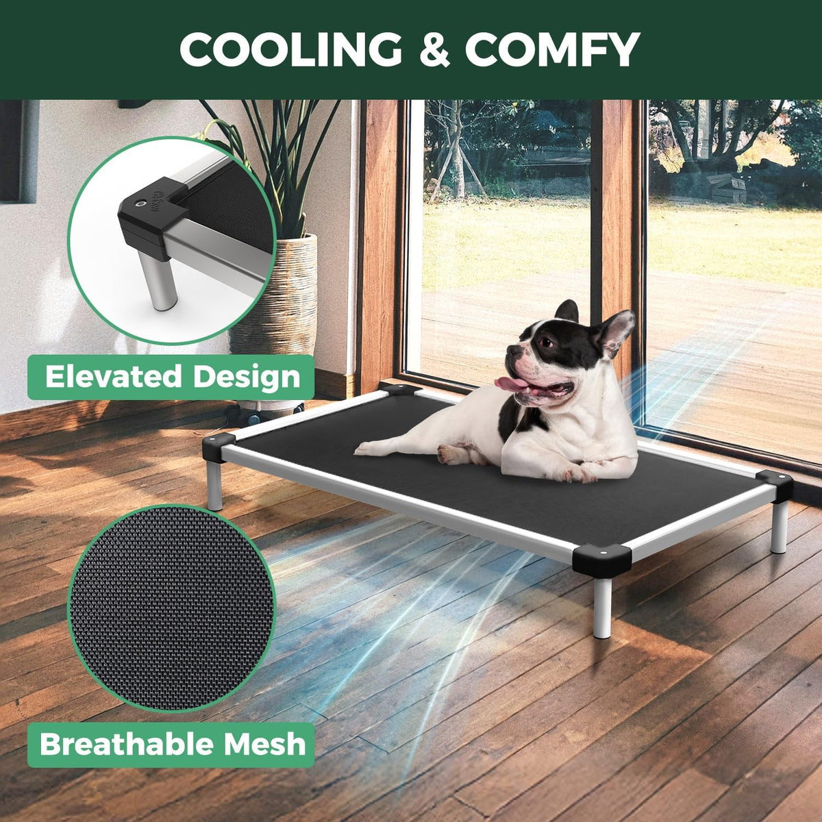 FXW TitanNest Cooling Chew-Proof Elevated Dog Bed for Medium Dogs – Essentials for Dogs - Standard Dog Bed / X-Large Dog (56.0"L x 31.0"W x 7.3"H) - image 4