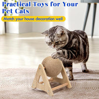 Outamateur Cat Scratching Ball Toy, Sisal Scratching Ball with Stable Stand, Interactive Cat Exercise Toy for Interactive Play and Exercise