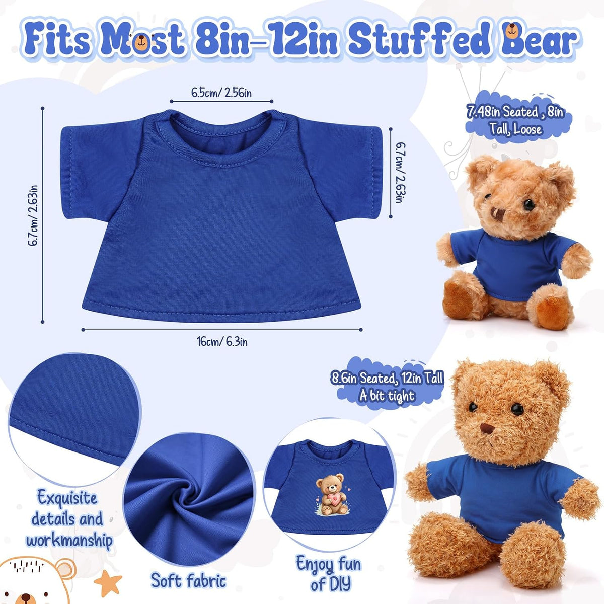 Litherr S blank sublimation stuffed animal shirt for 8-12 inch plush bears - view 11