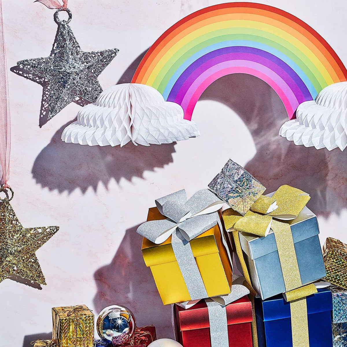 WILLBOND 2 Pieces Rainbow Table Decorations Centerpiece with Clouds – Fun for Kids & Family - 6 - image 3