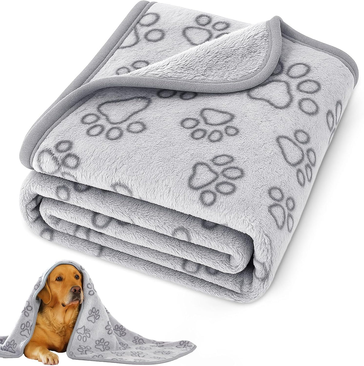 41" x 30" Dog Blankets for Medium Dogs, Cat - 63" x 42" / Grey / 1