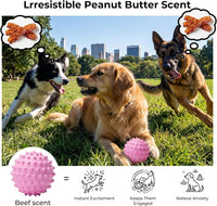 3.5''Durable Squeaky Dog Ball for 25-80lbs Aggressive Chewers – Essentials for Dogs - 1 PC-Bacon-Pink - image 4