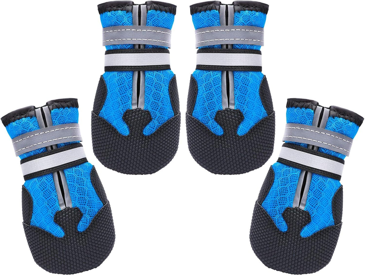 Dimicoo Breathable Dog Boots for Medium Large Dogs - Blue / S (Insole Width 2")for 25~30lb