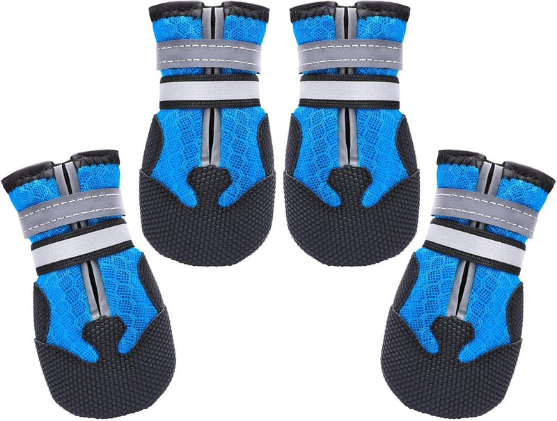 Dimicoo Breathable Dog Boots for Medium Large Dogs - Blue / S (Insole Width 2")for 25~30lb
