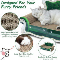 Luxury Cardboard Cat Scratcher Sofa Bed - Green Crown - image 2
