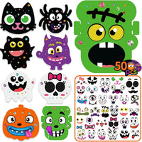 Halloween foam craft kit with pumpkin, cat, witch and ghost boards and stickers