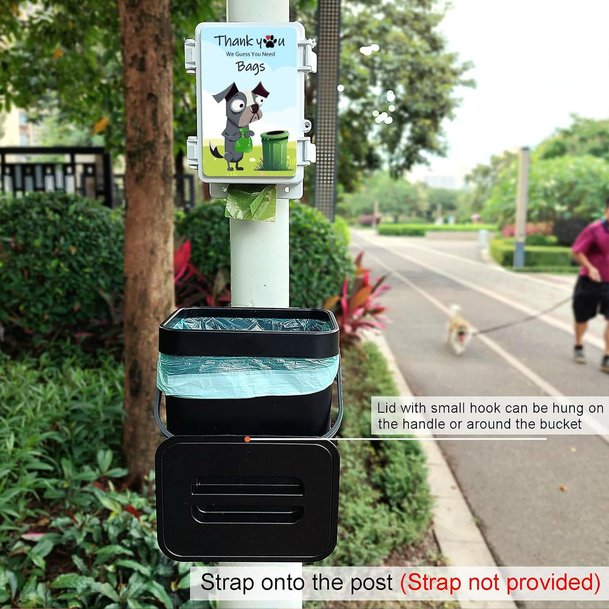 Small Dog Waste Station for Home 1.3Gallon/5L Mountable Doggie Trash - Gray - image 4