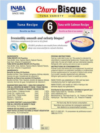 INABA Churu Bisque for Cats, Creamy Lickable Purée Side Dish with Vitamin E, 1.4 Ounces per Pouch, 12 Pouches, Tuna Variety