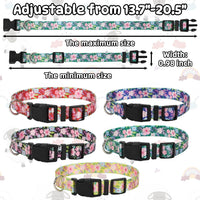5 Pack Reflective Goat Collars with Bells, Anti-Lost Pet Collar - Floral Pattern - image 2