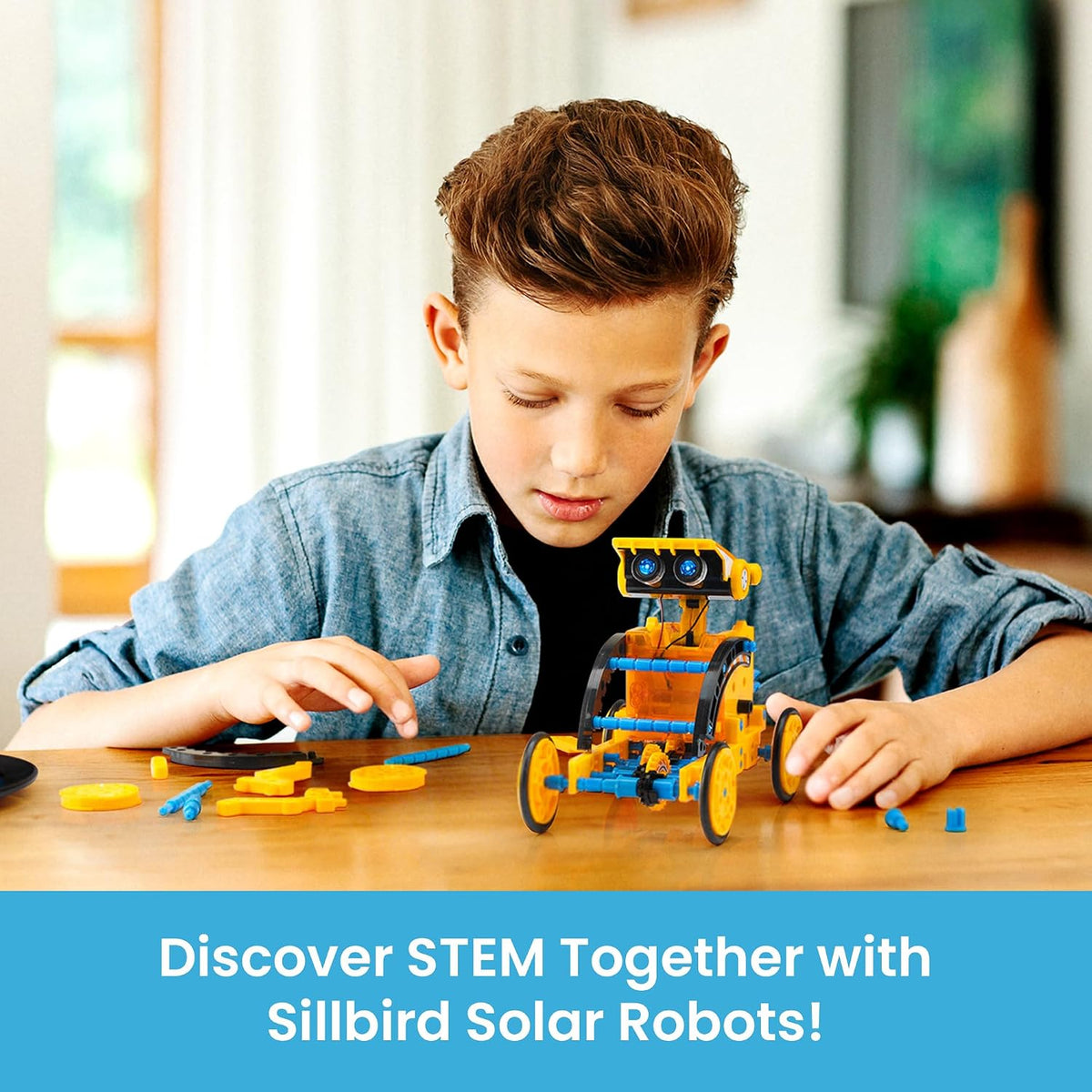 Sillbird 12-in-1 Solar Robot Building Kit STEM Gift for Boys Ages 8-13 – Fun for Kids & Family - Yellow - image 2