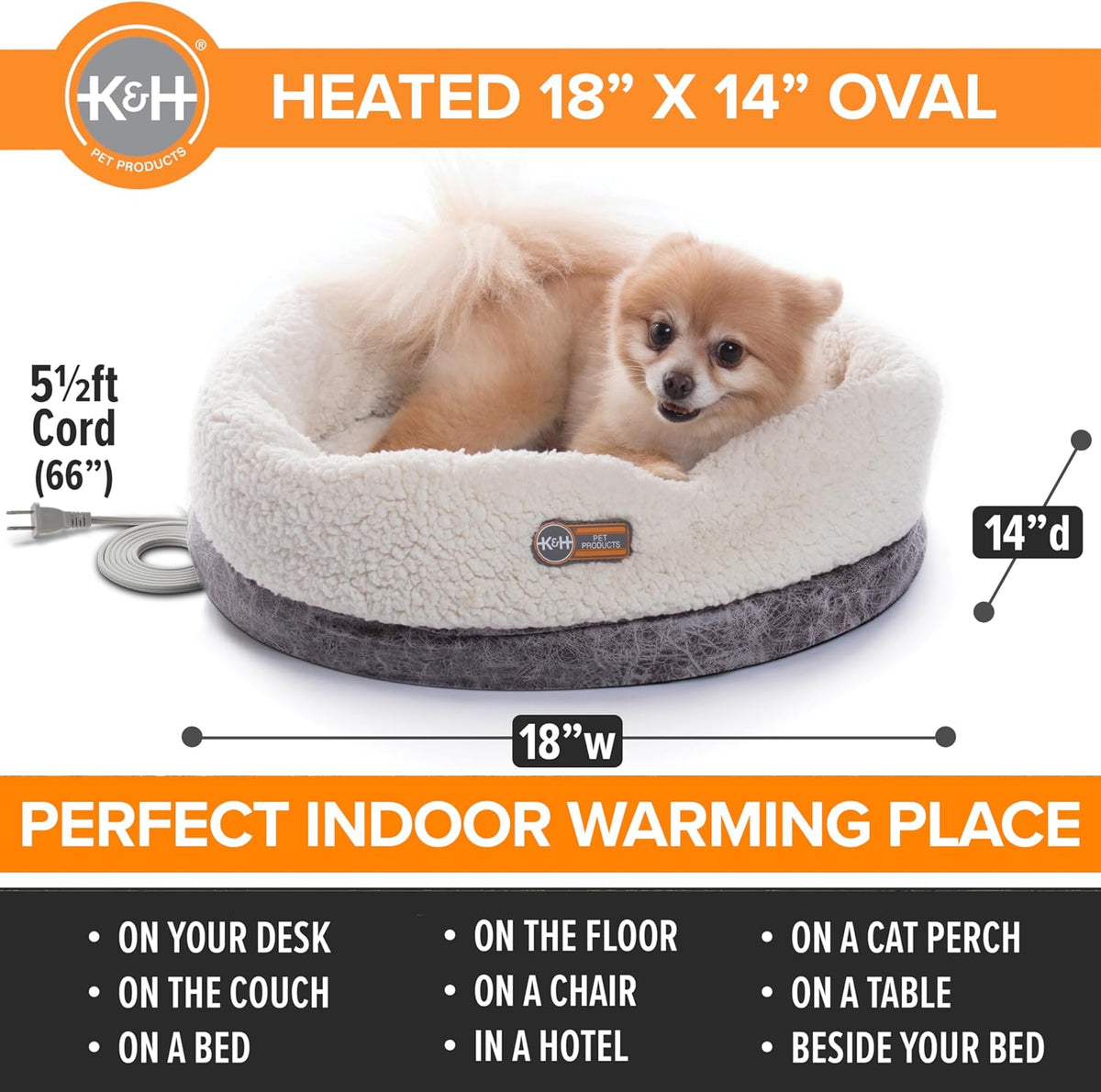 K&H Heated Cat Bed, Thermo-Snuggle Cup Bomber Indoor - Gray / 14 X 18 Inches / Cup Bomber - image 2