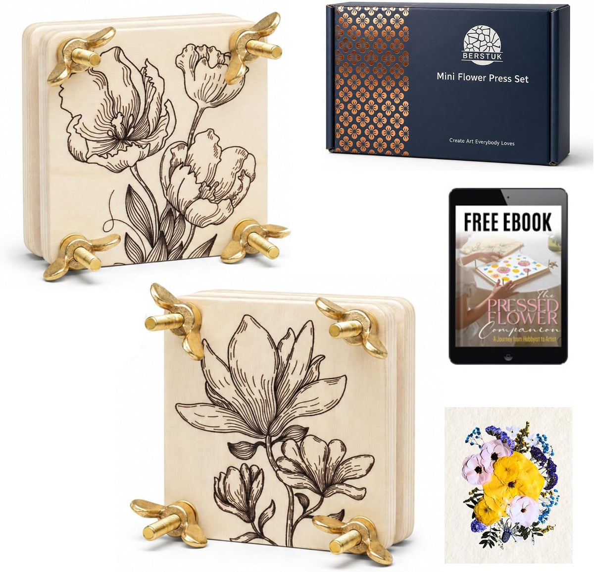 Mini Flower Press Kit for Adults - Mini / Beige