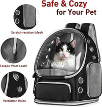 Cat Backpack Carrier Clear Bubble Window for Cats & Small Dogs up - Black - image 3
