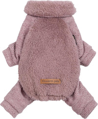 Fitwarm Collared Neck Plaid Dog Pajamas - Large / Pale Violet Red
