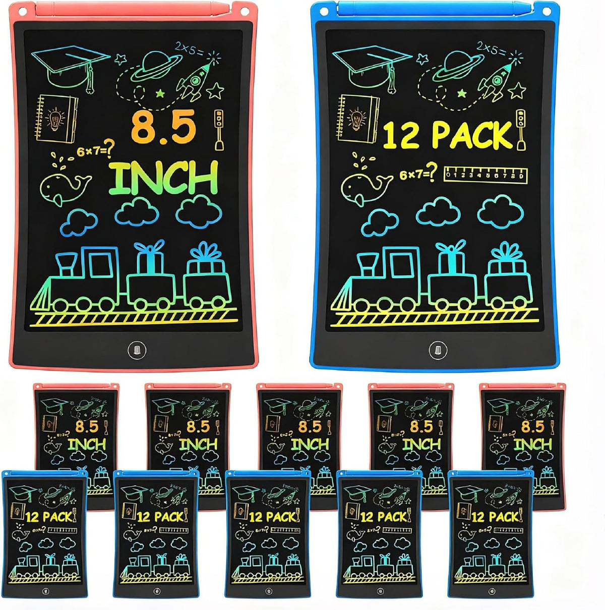 bravokids 2 Pack LCD Writing Tablet with Stylus - Blue*6+pink*6 / 8.5 inch