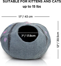 Woolygon Felt Cat Cave Bed, Merino Wool, Handcrafted – Essentials for Cats - Enchanted - image 3