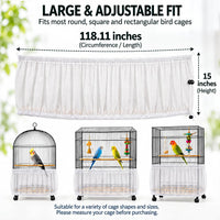Bird Cage Net Cover Seed Catcher - White / 118 x 15 Inch/ 300 x 37 cm - image 2
